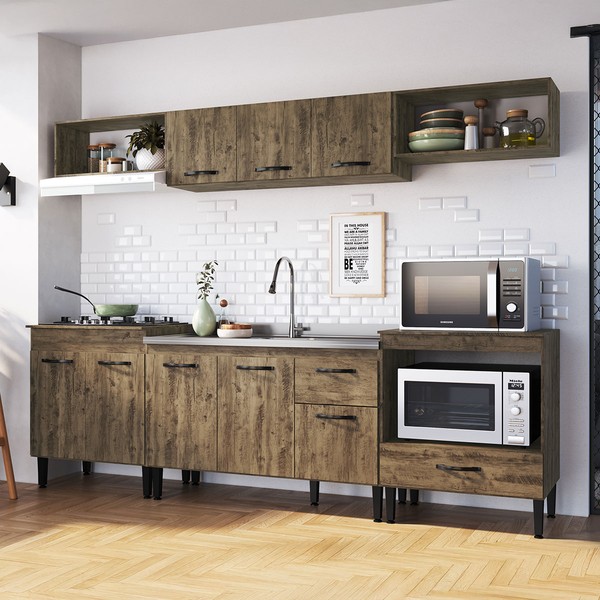 Armário de Cozinha Laís 9 Portas 1 Gaveta Itaúba - Pnr Móveis