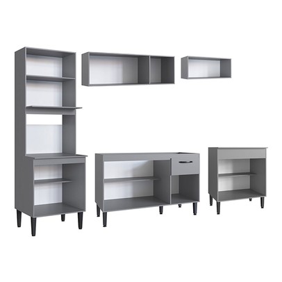 Armário de Cozinha Laís 11 Portas 1 Gaveta Branco - Pnr Móveis