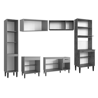 Armário de Cozinha Laís 13 Portas 1 Gaveta Branco - Pnr Móveis