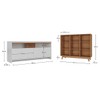 Sala de Estar Completa 2 Portas 6 Prateleiras Branco/Nogal Cj-040 - Hecol Móveis