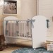 Berço Baby com Rodízios Branco/Azul - Percasa