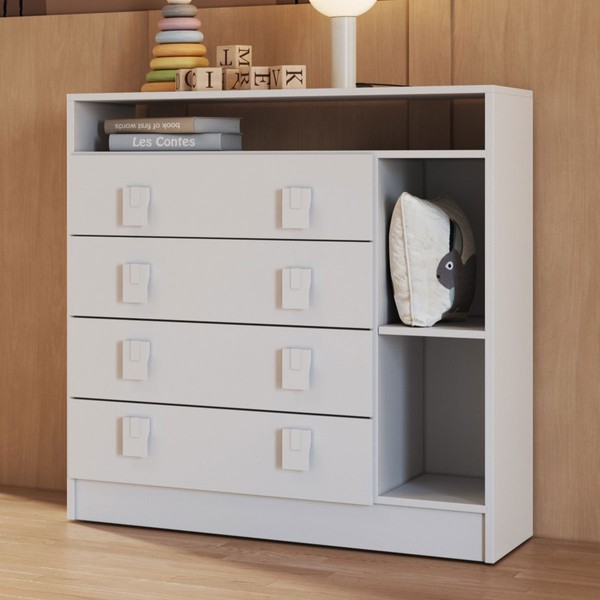 Cômoda Infantil Baby 4 Gavetas Branca - Percasa