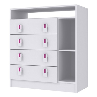 Cômoda Infantil Baby 4 Gavetas Branca - Percasa