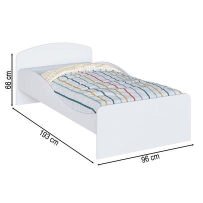 Cama Infantil Lua 100% Mdf Branco Brilho - Móveis Peroba