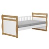 Cama Infantil Maria 100% Mdf Branco Brilho/Amêndoa - Móveis Peroba