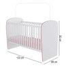 Berço Baby com Rodízios Branco/Rosa - Percasa