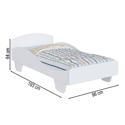 Cama Infantil Sol 100% Mdf Branco Brilho - Móveis Peroba