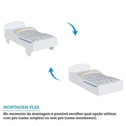 Cama Infantil Sol 100% Mdf Branco Brilho - Móveis Peroba