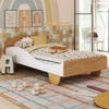 Cama Infantil Sol 100% Mdf Branco Brilho/Amêndoa - Móveis Peroba