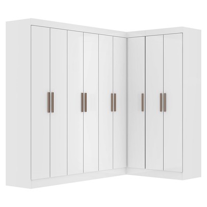 Guarda-Roupa Casal Modulado Paris 9 Portas 2 Gavetas Branco - Maxel