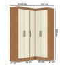 Guarda-Roupa Solteiro Modulado Paris 5 Portas Cinamomo/Off White - Maxel