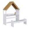 Mesa Infantil Casinha Montessoriana com Banco 100% Mdf Branco Brilho/Amêndoa - Móveis Peroba