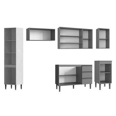 Lavanderia Completa Hermínia 10 Portas 3 Gavetas Crema - Pnr Móveis