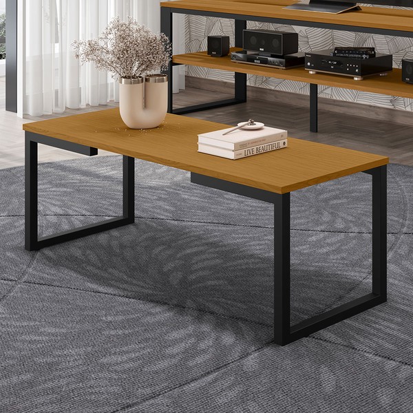 Mesa de Centro Innovare Preto/Nature - Art Panta