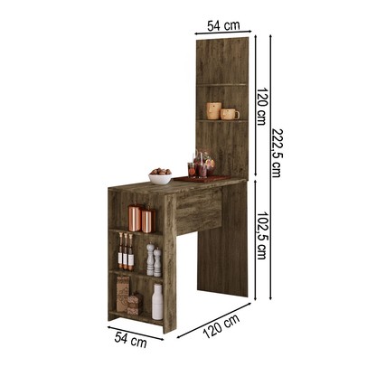 Bancada de Cozinha Nara 5 Prateleiras Itaúna - Pnr Móveis