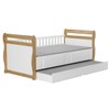 Cama Infantil Bicama Maria 2 Gavetas 100% Mdf Branco Brilho/Amêndoa - Móveis Peroba