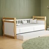 Cama Infantil Bicama Maria 2 Gavetas 100% Mdf Branco Brilho/Amêndoa - Móveis Peroba