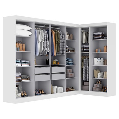 Guarda-Roupa Casal Modulado Paris 11 Portas 4 Gavetas Branco - Maxel