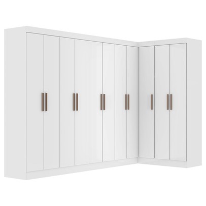 Guarda-Roupa Casal Modulado Paris 11 Portas 4 Gavetas Branco - Maxel
