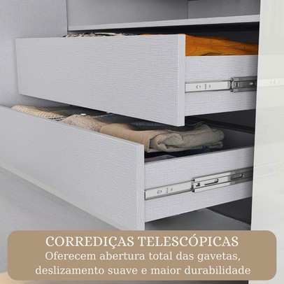 Guarda-Roupa Casal Modulado Paris 11 Portas 4 Gavetas Branco - Maxel