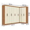 Guarda-Roupa Casal Modulado Paris 11 Portas 4 Gavetas Cinamomo/Off White - Maxel