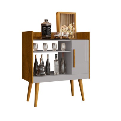 Aparador Café Visella 1 Porta 1 Prateleira Naturalle/Off White - Pnr Móveis