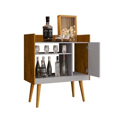 Aparador Café Visella 1 Porta 1 Prateleira Naturalle/Off White - Pnr Móveis