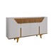 Balcão Buffet Madison 4 Portas 2 Gavetas Ripado Off White/Cinamomo - Pnr Móveis