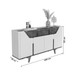 Balcão Buffet Madison 4 Portas 2 Gavetas Ripado Off White/Cinamomo - Pnr Móveis
