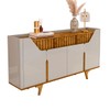 Balcão Buffet Madison 4 Portas 2 Gavetas Ripado Off White/Naturalle - Pnr Móveis