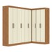 Guarda-Roupa Casal Modulado Paris 9 Portas 2 Gavetas Cinamomo/Off - Maxel