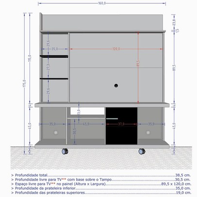 Estante para TV Até 47 Polegadas 1 Porta Velletri Ripado 3d Off White/Cinamomo - Pnr Móveis