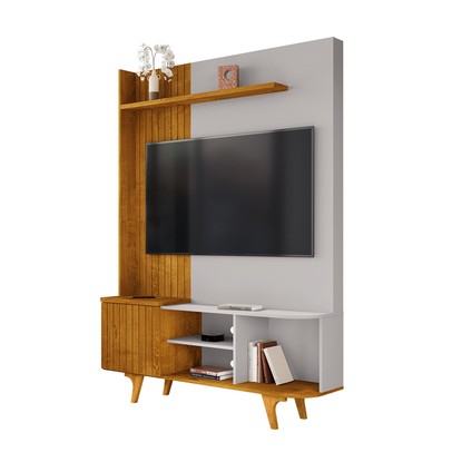 Estante para TV Até 55 Polegadas Colline 1 Porta Naturalle/Off White - Pnr Móveis