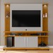 Estante para TV Até 60 Polegadas Meyer com Led 2 Portas Ripado Naturalle/Off-White - Pnr Móveis