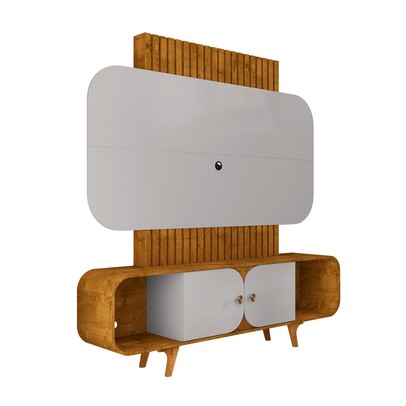 Estante para TV Até 75 Polegadas Andros 2 Portas Naturalle/Off White - Pnr Móveis