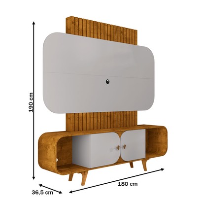 Estante para TV Até 75 Polegadas Andros 2 Portas Naturalle/Off White - Pnr Móveis
