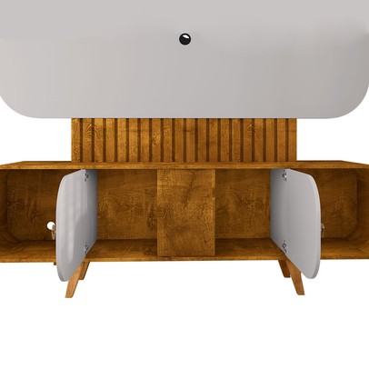 Estante para TV Até 75 Polegadas Andros 2 Portas Naturalle/Off White - Pnr Móveis