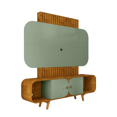 Estante para TV Até 75 Polegadas Andros 2 Portas Naturalle/Pistache - Pnr Móveis