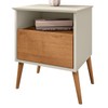 Mesa de Cabeceira Alfama 1 Gaveta Off White/Naturalle - Pnr Móveis