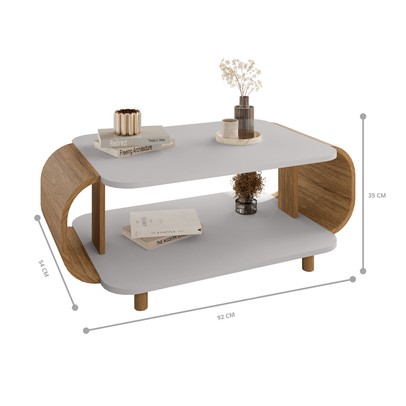 Mesa de Centro Alpine Off White/Cinamomo - Pnr Móveis