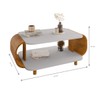 Mesa de Centro Alpine Off White/Naturalle - Pnr Móveis