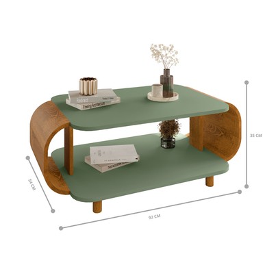 Mesa de Centro Alpine Pistache/Naturalle - Pnr Móveis