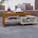 Mesa de Centro Hardy 1 Prateleira Naturalle/Off White - Pnr Móveis