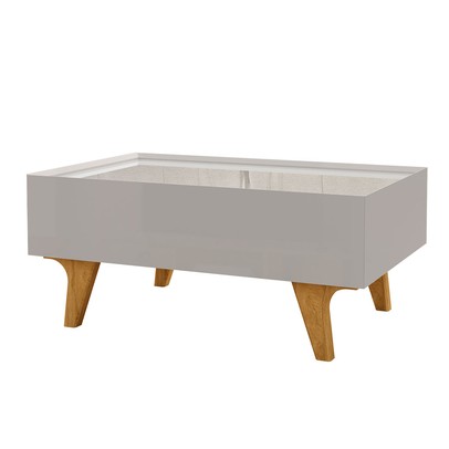 Mesa de Centro Camille 1 Gaveta com Espelho Off White - Pnr Móveis