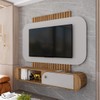Painel para TV Até 55 Polegadas Lior 1 Porta Cinamomo/Off White - Pnr Móveis