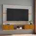 Painel para TV Até 60 Polegadas 2 Portas Dominique Ripado Off-White/Naturalle - Pnr Móveis