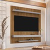 Painel para TV Até 60 Polegadas Mianmar 2 Prateleiras Ripado 3d Cinamomo/Off White - Pnr Móveis