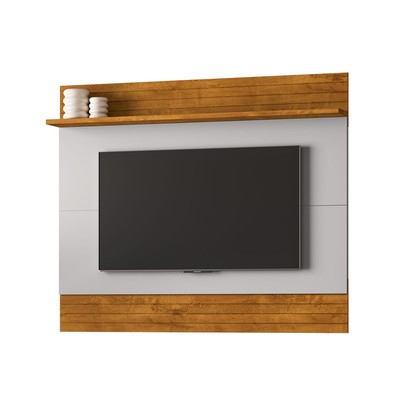 Painel para TV Até 65 Polegadas Russell 1 Prateleira Naturalle/Off White - Pnr Móveis
