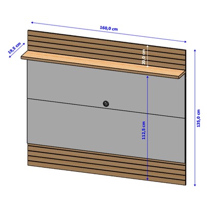 Painel para TV Até 65 Polegadas Russell 1 Prateleira Naturalle/Off White - Pnr Móveis