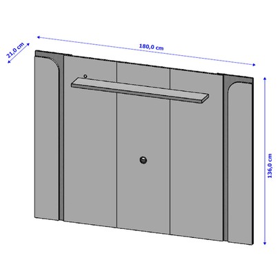 Painel para TV Até 75 Polegadas Clark 1 Prateleira com Led Off White/Pistache - Pnr Móveis